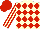 Silk - Cream, red diamonds, red stripes on cream sleeves, red cap