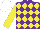Silk - Purple & yellow diamonds, yellow sleeves, white cap