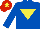 Silk - Royal blue, yellow inverted triangle, red cap, yellow star