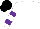 Silk - White, purple flower, purple hoops on white sleeves, black cap
