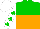 Silk - Green and orange horizontal halves, green shamrocks on white sleeves, green, orange and white cap