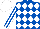 Silk - Royal blue, white diamonds, striped sleeves, white cap