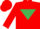 Silk - Red, Emerald Green inverted triangle