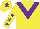 Silk - Yellow body, purple chevron, yellow arms, purple stars, yellow cap, purple star