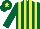 Silk - Dark green & yellow stripes, dark green sleeves, yellow star on cap