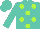 Silk - Turquoise, lime green dots