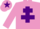 Silk - Mauve, Purple Cross of Lorraine and star on cap