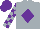 Silk - Silver, purple diamond, checked sleeves, purple cap