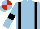 Silk - Light blue, black braces and armlets, light blue cap, red quartered