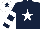 Silk - Dark blue, white star, hooped sleeves, white cap, dark blue star