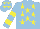 Silk - Light blue, yellow stars, hooped sleeves and stars on cap