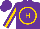 Silk - Purple, gold circled 'h', gold stripe on sleeves, purple cap