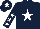 Silk - Dark blue, white star, white stars on sleeves, white star on cap