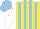 Silk - Yellow and light blue stripes, white sleeves, light blue cap