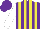 Silk - Purple and yellow stripes, white sleeves