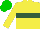 Silk - Pale yellow, hunter green hoop, green cap