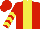Silk - Red body, yellow stripe, red arms, yellow chevrons, red cap