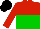 Silk - red and green halved horizontally,  black cap