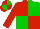 Silk - Red body, green quartered, red arms, red cap, green quartered
