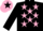 Silk - BLACK, pink stars, pink cap, black star