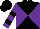 Silk - Black and purple diagonal quarters, black bars on purple sleeves, black cap