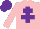 Silk - Pink, purple cross of lorraine, purple cap