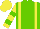 Silk - light green body, yellow braces, yellow arms, light green hoops, yellow cap