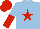 Silk - light blue, red star, light blue and red halved sleeves, red cap