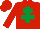 Silk - Red body, emerald green cross of lorraine, red arms, red cap