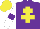 Silk - Purple, yellow cross of lorraine, white sleeves, purple armlets, yellow cap