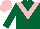 Silk - Forest green, light pink 'v', forest green sleeves, light pink cap