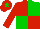 Silk - Red and green quartered, red sleeves, red cap, green star