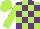 Silk - Lime green and purple checks, lime green sleeves and cap