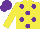 Silk - Yellow, Purple Dots, Purple Cap