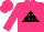 Silk - Hot pink, hot pink 'c' on black triangle
