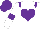 Silk - White, purple epaulets and heart, purple band on sleeves, purple cap
