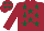 Silk - Garnet body, dark green stars, garnet arms, garnet cap, dark green stars