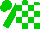 Silk - Green, white blocks on front, white cirlcle 'lund' on back