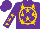 Silk - Purple, gold circled stars, gold stars on sleeves