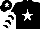 Silk - Black, white star, chevrons on sleeves, black cap,     white star