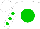 Silk - White, green ball, green dots on sleeves, white cap