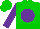 Silk - green, purple ball, purple sleeves