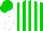 Silk - green, white stripes, white sleeves, green cap