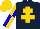 Silk - Dark blue, gold cross of lorraine, blue and gold quartered sleeves, gold cap