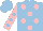 Silk - Light blue, pink spots, pink sleeves, light blue spots and cap