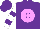 Silk - Purple, purple 'c' on white and lilac ball, purple bars on white sleeves, purple cap