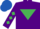 Silk - Purple, Emerald Green inverted triangle, diamonds on sleeves, Royal Blue cap