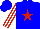 Silk - Blue, red star, white sleeves, red stripes