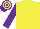 Silk - Yellow, purple sleeves, purple and yellow hooped cap