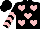 Silk - Black, pink hearts, pink chevrons on sleeves